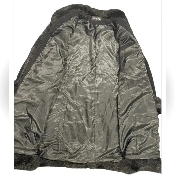 Donna Salyers’ Fabulous-Furs Cashmere/Wool Faux Fur Trim Full Length Coat Sz Lg - Picture 4 of 7